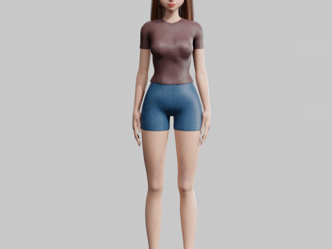 Beautiful cute Woman V23297 3D Model