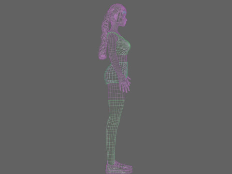 Cartoon cute Woman V20706 Modèle 3D