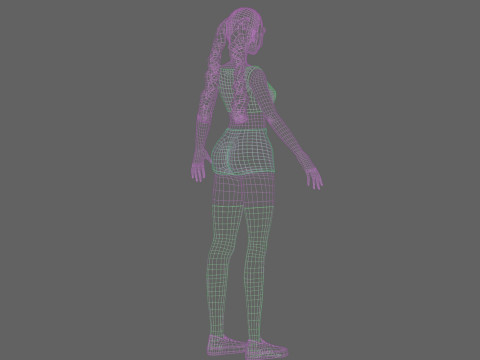 Cartoon cute Woman V20706 Modèle 3D