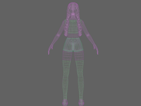 Cartoon cute Woman V20706 Modèle 3D