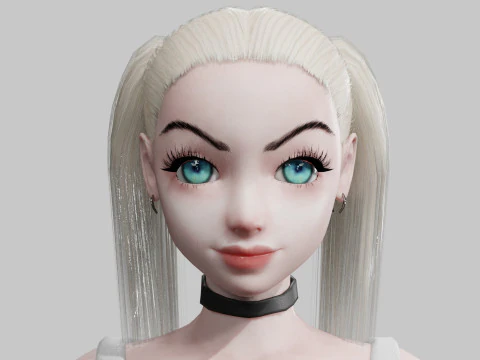 Cartoon Pretty Woman V13851 3D Model