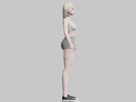 Cartoon Pretty Woman V13851 3D Model