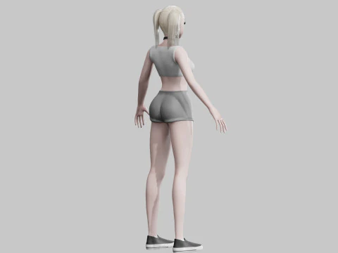 Cartoon Pretty Woman V13851 3D Model