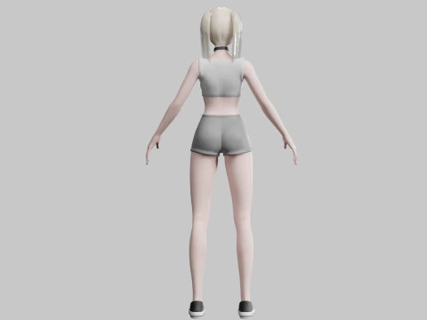 Cartoon Pretty Woman V13851 3D Model