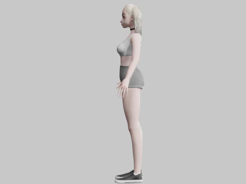 Cartoon Pretty Woman V13851 3D Model