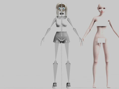 Cartoon Pretty Woman V13851 3D Model