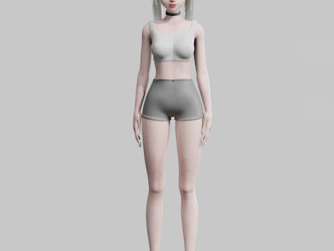 Cartoon Pretty Woman V13851 3D Model