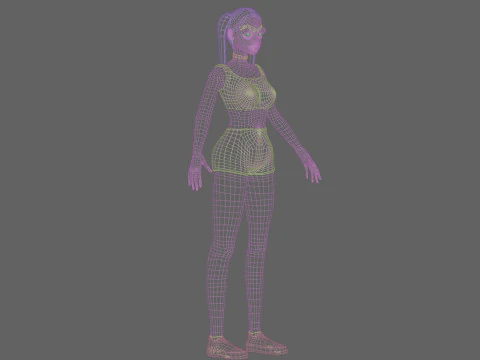 Cartoon Pretty Woman V13851 3D Model