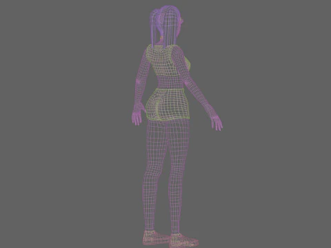 Cartoon Pretty Woman V13851 3D Model