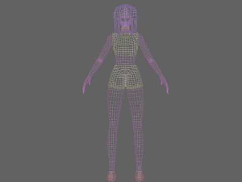 Cartoon Pretty Woman V13851 3D Model