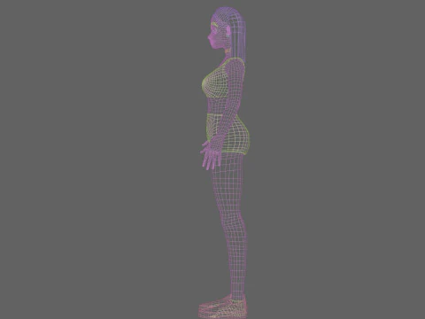 Cartoon Pretty Woman V13851 3D Model