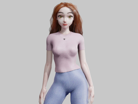 Classic cute Woman V26529 3D Model