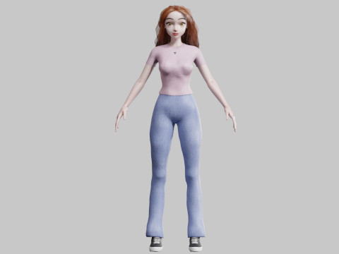 Classic cute Woman V26529 3D 모델
