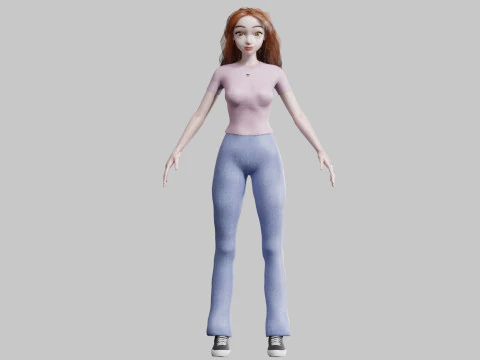 Classic cute Woman V26529 3D Model