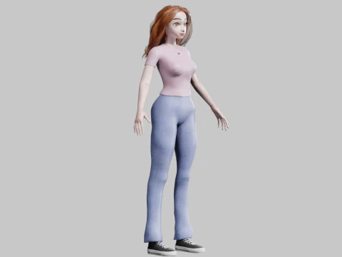 Classic cute Woman V26529 3D Model