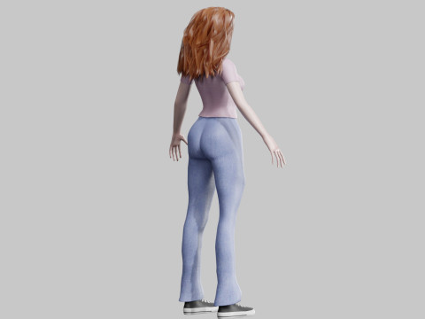 Classic cute Woman V26529 3D 모델