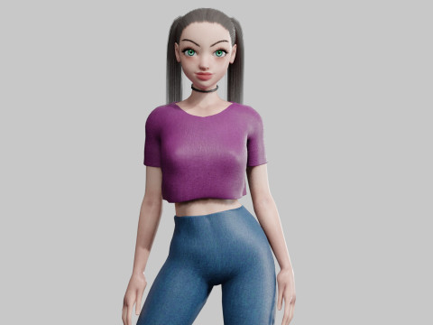 Cool Basic Woman V17464 3D Model