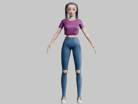 Cool Basic Woman V17464 3D Model