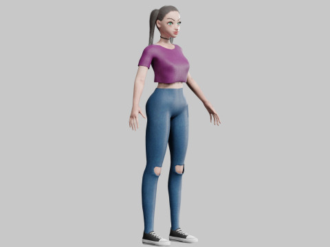 Cool Basic Woman V17464 3D Model
