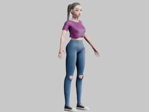 Cool Basic Woman V17464 3D Model