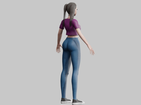 Cool Basic Woman V17464 3D Model