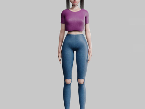 Cool Basic Woman V17464 3D Model