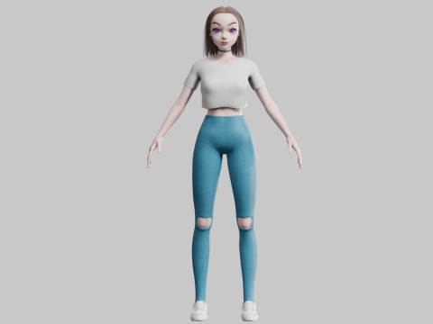 Cool cute Woman V22065 3D-Modell