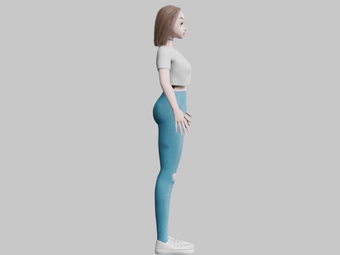 Cool cute Woman V22065 3D-Modell