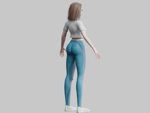 Cool cute Woman V22065 3D-Modell