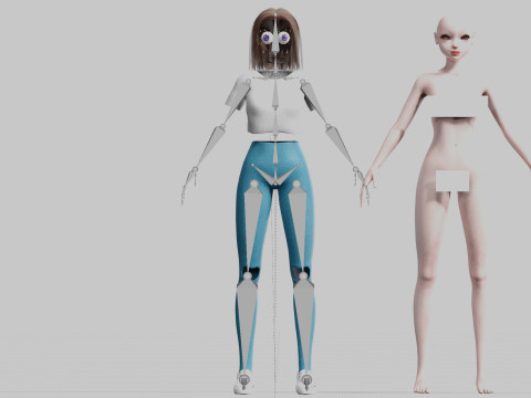 Cool cute Woman V22065 3D-Modell