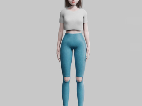 Cool cute Woman V22065 3D-Modell