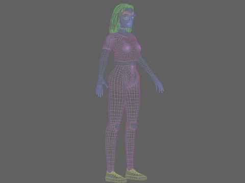 Cool cute Woman V22065 3D-Modell
