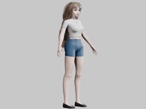 Cute Basic Woman V28911 Modello 3D