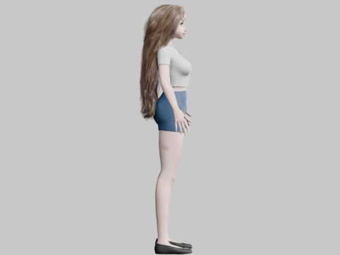 Cute Basic Woman V28911 Modello 3D