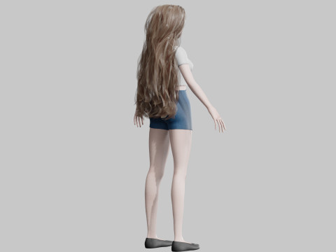 Cute Basic Woman V28911 Modello 3D