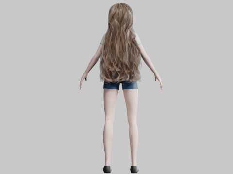 Cute Basic Woman V28911 Modello 3D