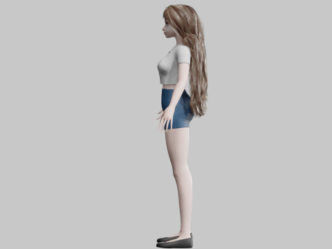 Cute Basic Woman V28911 Modello 3D