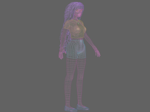 Cute Basic Woman V28911 Modello 3D