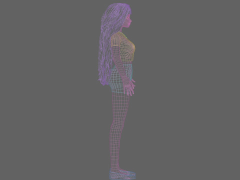 Cute Basic Woman V28911 Modello 3D