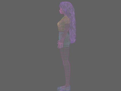 Cute Basic Woman V28911 Modello 3D