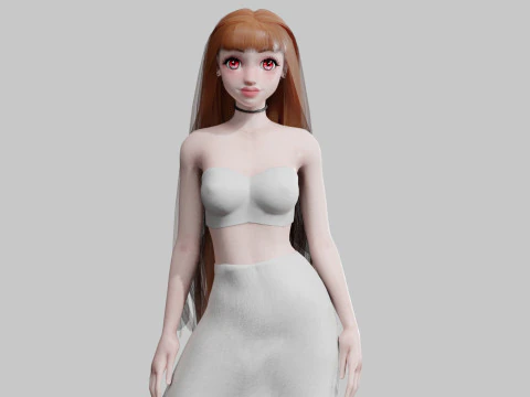 Cute Beautiful woman V26415 3D Model