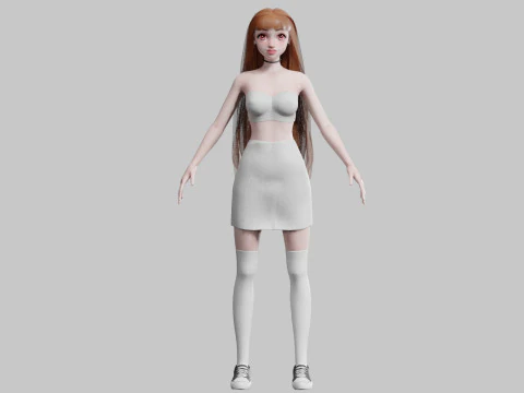 Cute Beautiful woman V26415 3D Model