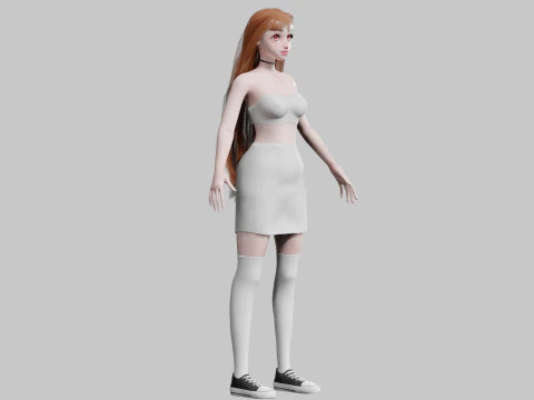 Cute Beautiful woman V26415 3D Model