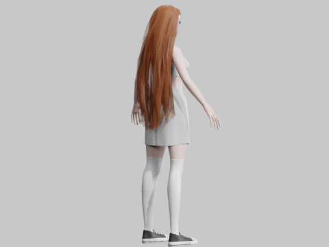 Cute Beautiful woman V26415 3D Model