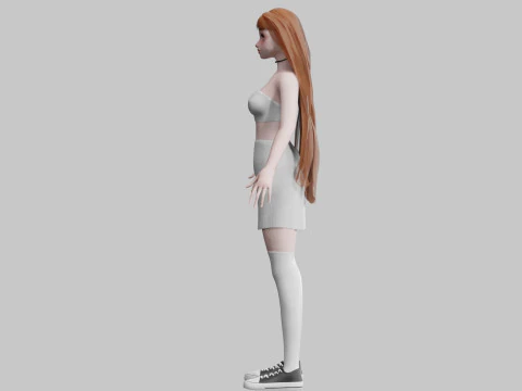 Cute Beautiful woman V26415 3D Model