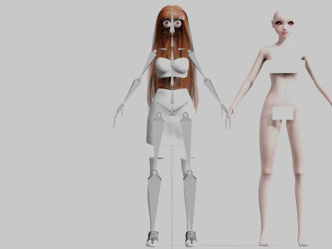 Cute Beautiful woman V26415 3D Model