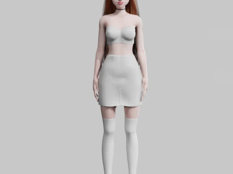 Cute Beautiful woman V26415 3D Model