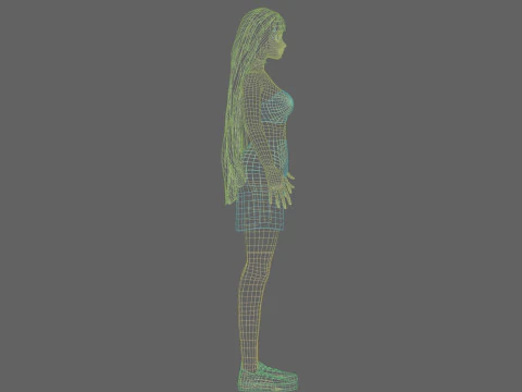 Cute Beautiful woman V26415 3D Model