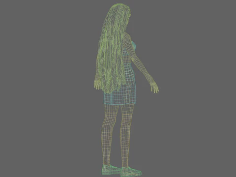 Cute Beautiful woman V26415 3D Model