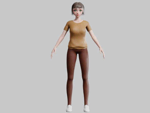 Cute Cartoon woman V24399 3Dモデル
